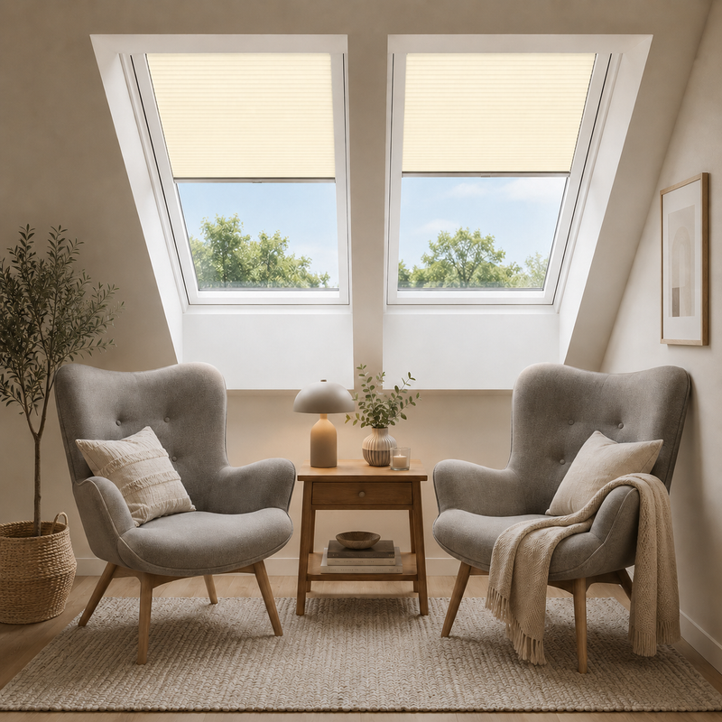 Dachfenster-Plissee Halbtransparent Mailand