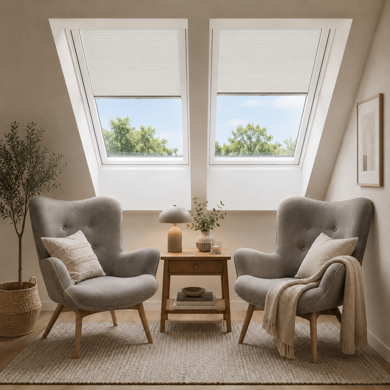 Dachfenster-Plissee Halbtransparent Mailand