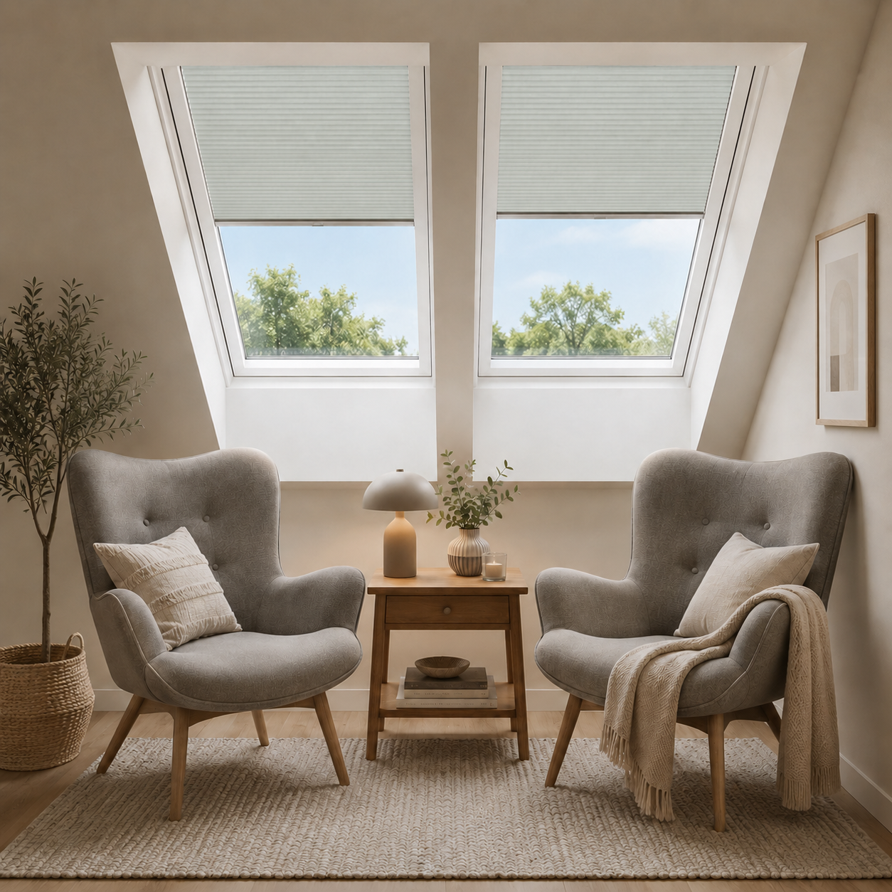 Dachfenster-Plissee Basel - Verdunklungsplissee - schwer entflammbar B1