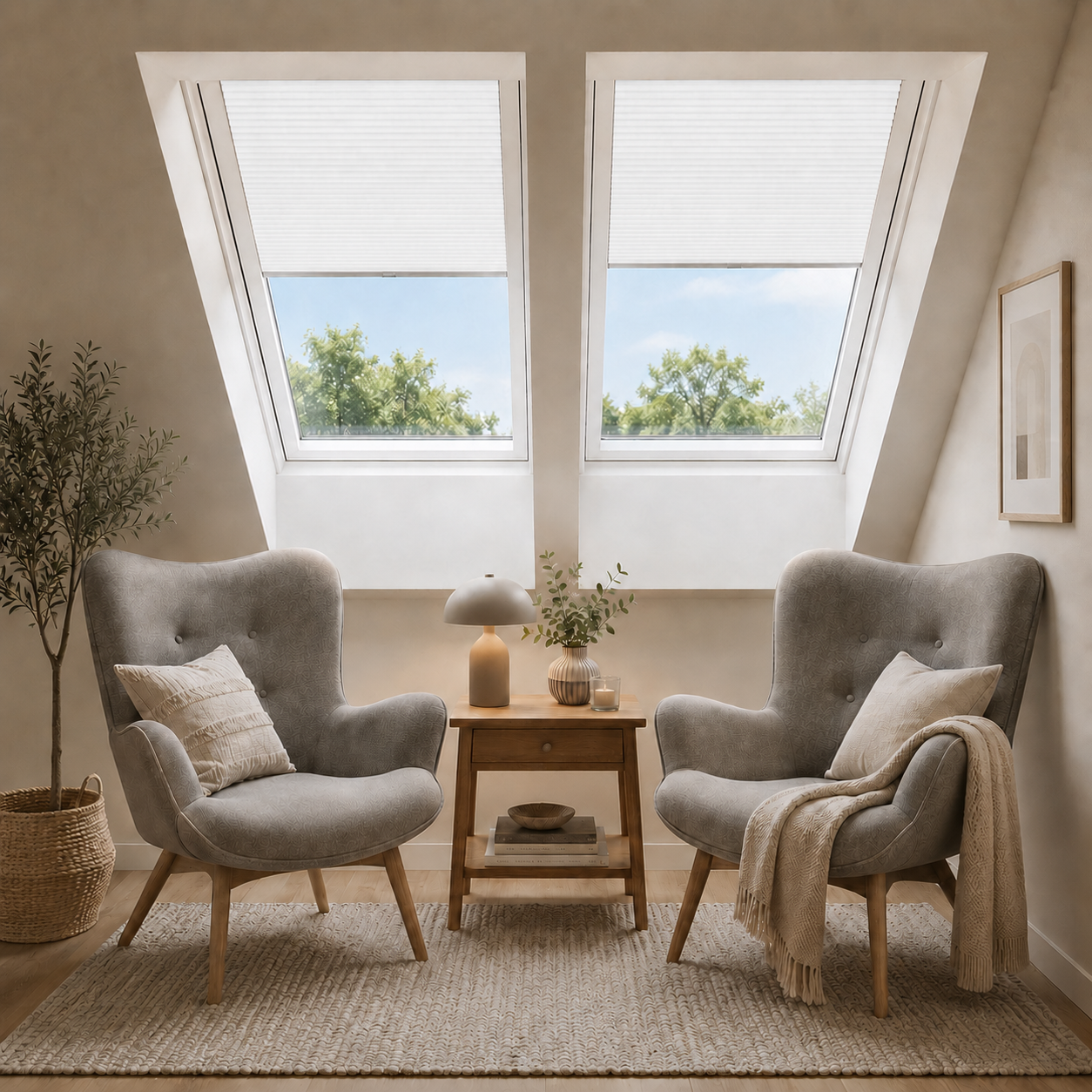 Dachfenster-Wabenplissee lichtdurchlässig